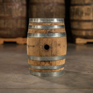 
                  
                    Side of a 5 Gallon Golden Moon Distillery Whiskey Barrel 
                  
                