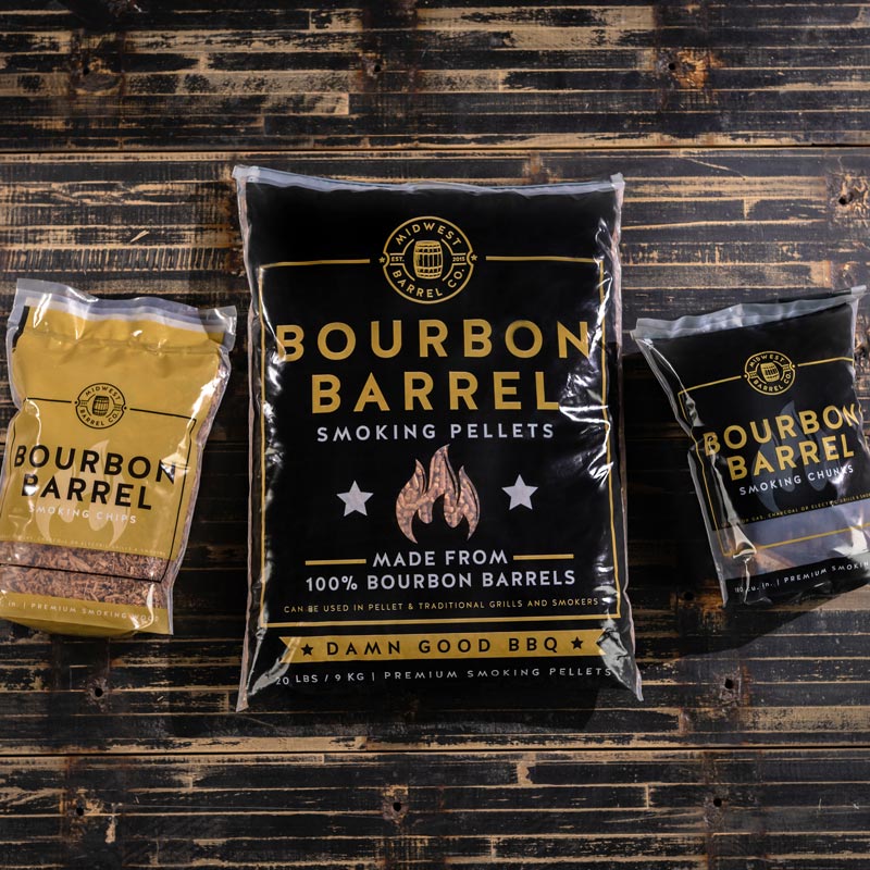 
                  
                    Bags of Bourbon Barrel Smoking Wood BBQ Chips, Pellets and Chunks
                  
                