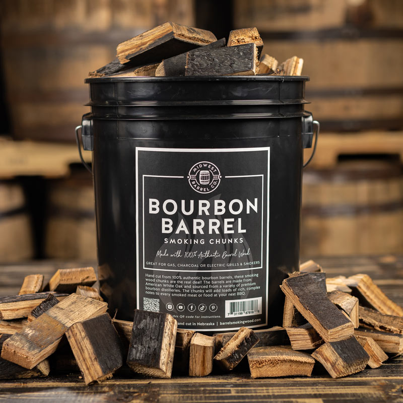 Bourbon Barrel BBQ Smoking Wood Chunks 20lb Bucket