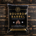 Bag of Midwest Barrel Co. Bourbon Barrel Smoking Pellets for pellet grills
