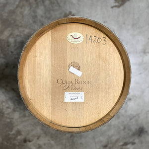 
                  
                    Head of a Hanger 1 Grape Vodka Barrel (Ex-Wine) with cooperage and winery markings on the head
                  
                