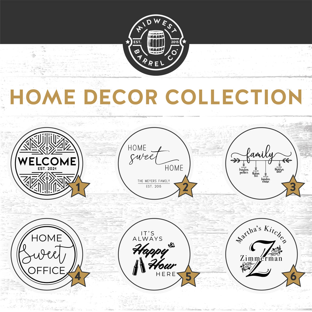 
                  
                    Engraved barrel head home decor collection design options
                  
                