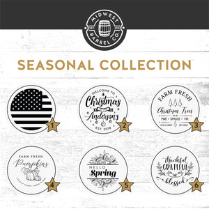 
                  
                    Laser engraved wine and whiskey barrel head seasonal designs collection
                  
                