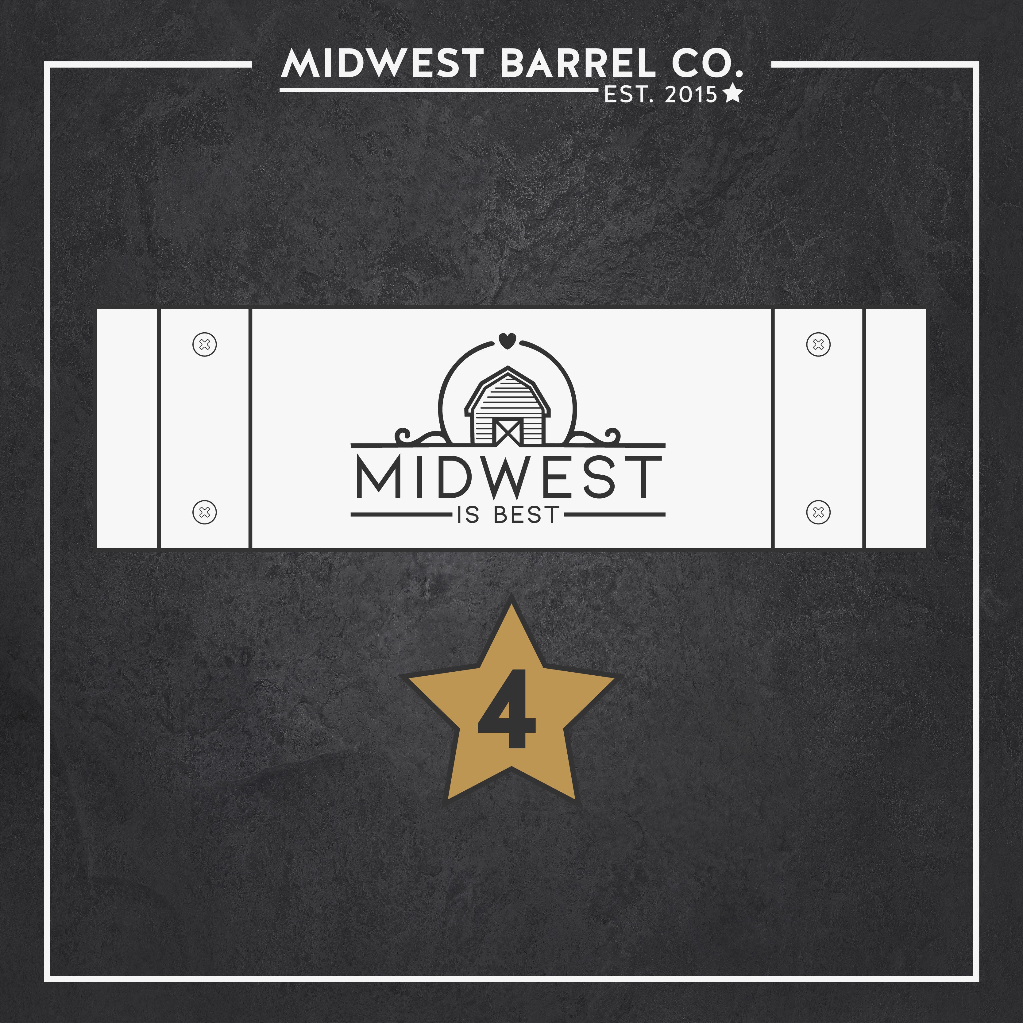 Personalized engraved barrel stave your state option 4 with barn design and words midwest is best