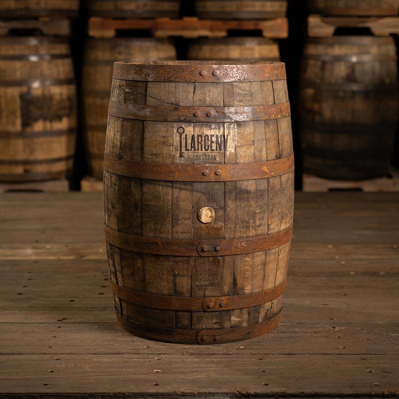 
                  
                    Larceny Bourbon Barrel - Fresh Dumped, Once Used with Larceny key logo on side
                  
                